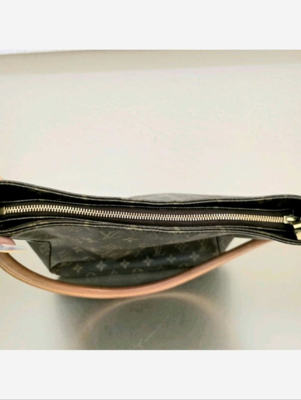 Louis Vuitton Brown Tan Monogram Canvas Looping Shoulder Bag - Picture 8 of 15